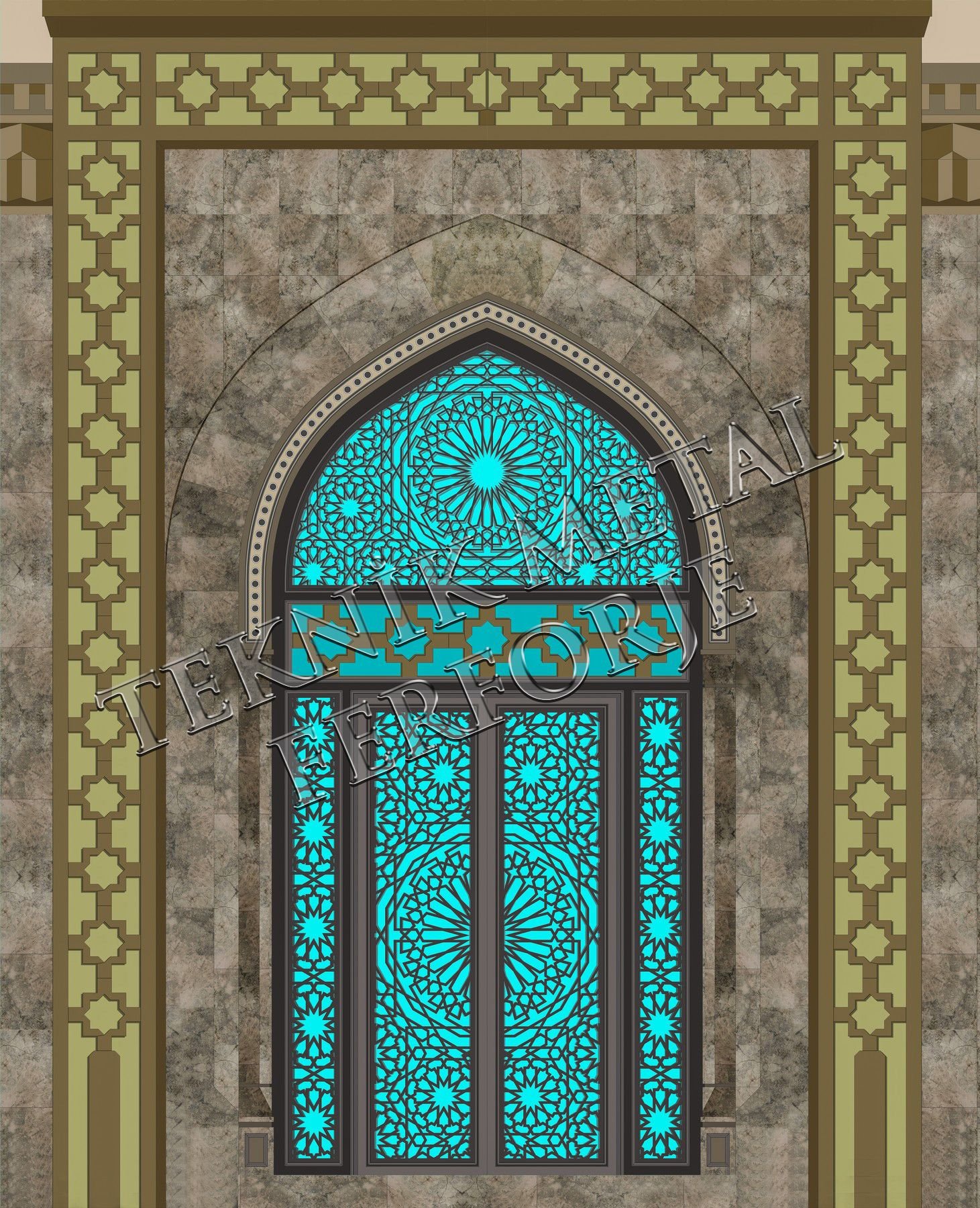 Camii Giriş Kapısı Dekorasyon Lazer Kesim